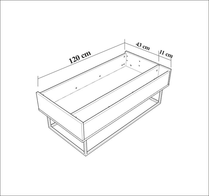 Hanah Home Mesa de Centro Multiusos 2 Niveles Industrial Nogal y Negro Tablero Melaminado Metal 120x60x43 cm